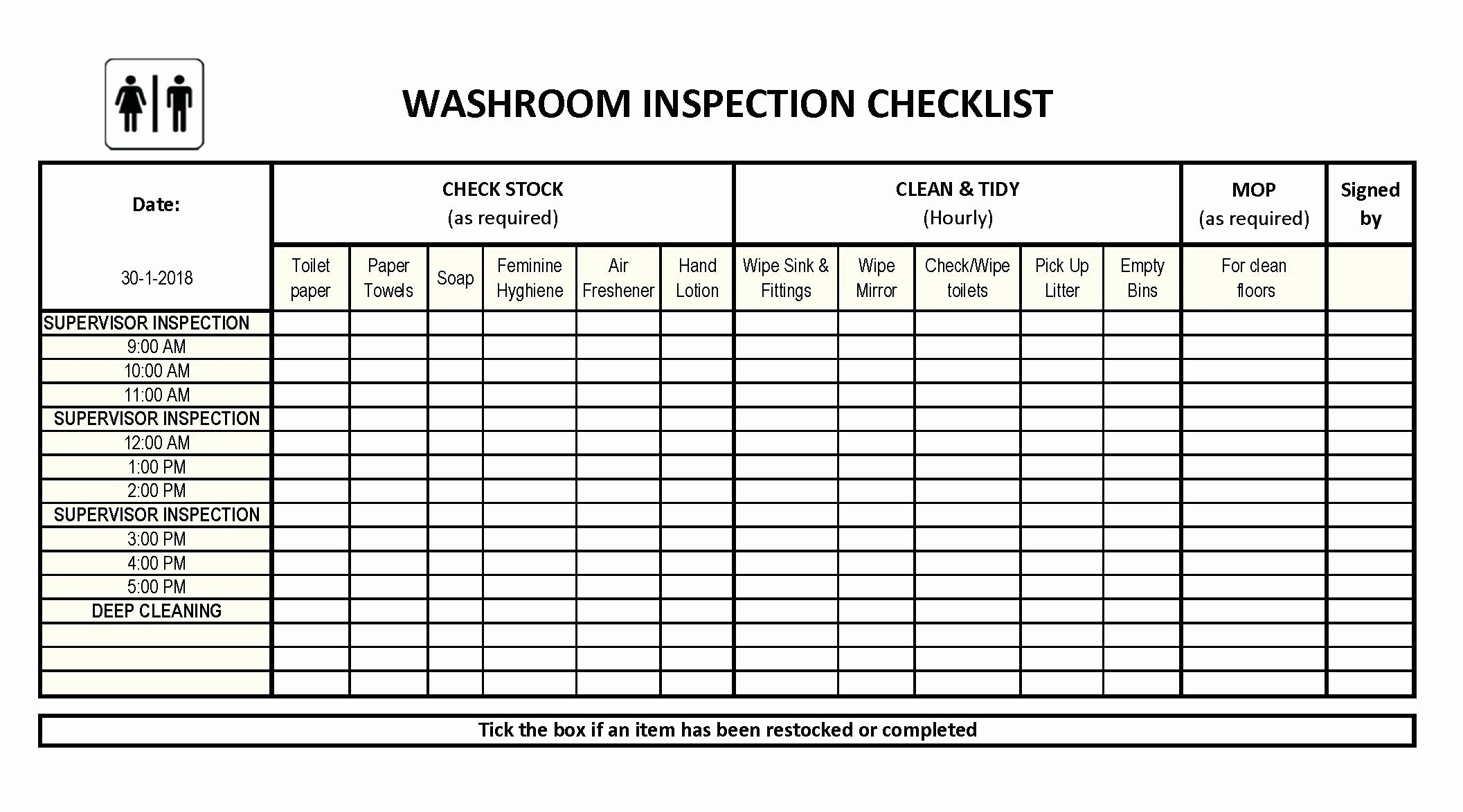 Bathroom Cleaning Checklist Template Best Of Restaurant Bathroom Cleaning Checklist Template