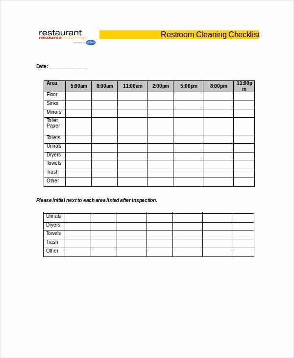 Bathroom Cleaning Checklist Template Fresh Cleaning Checklist 31 Word Pdf Psd Documents Download