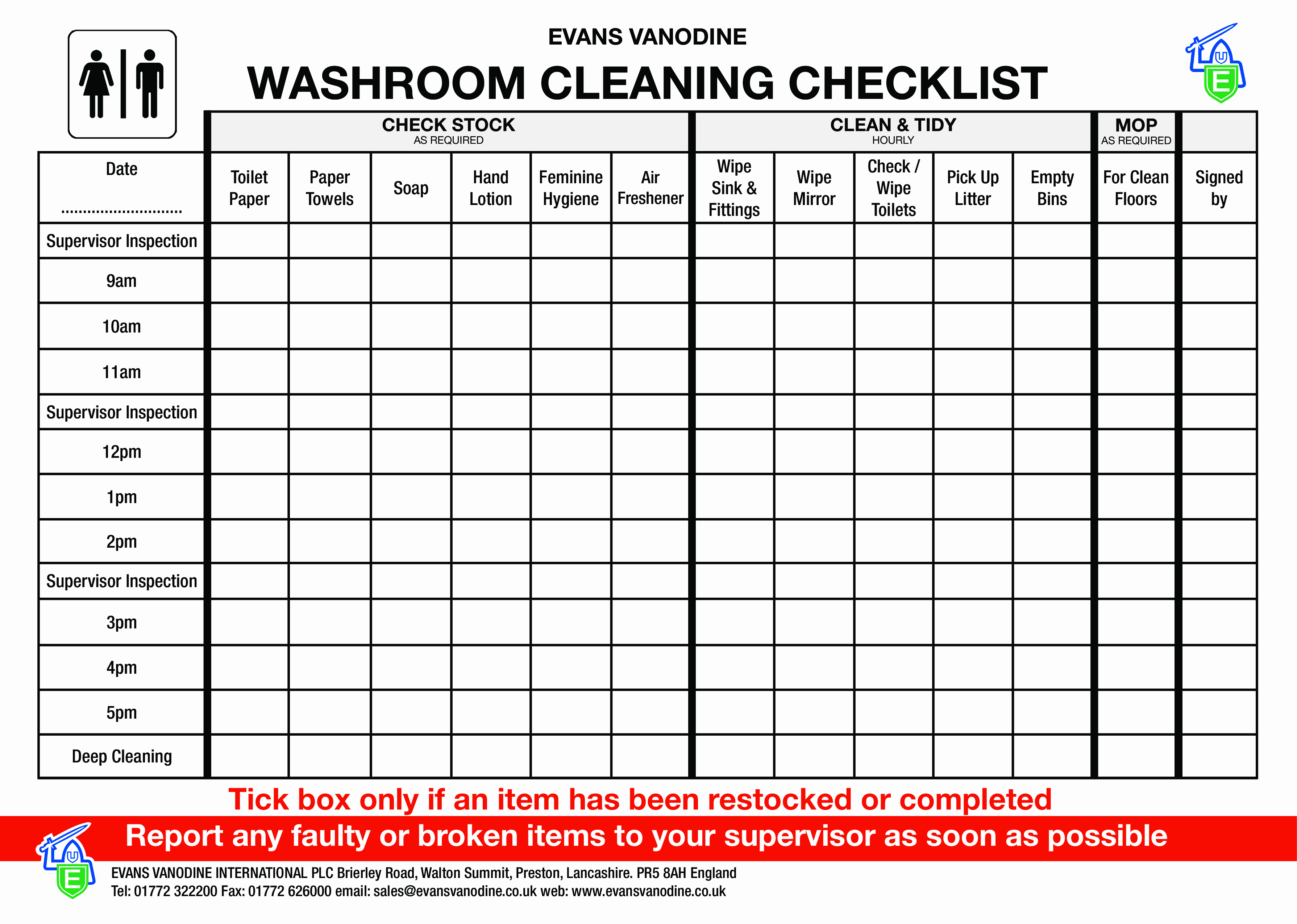 Bathroom Cleaning Checklist Template Luxury Free Bathroom Cleaning Checklist