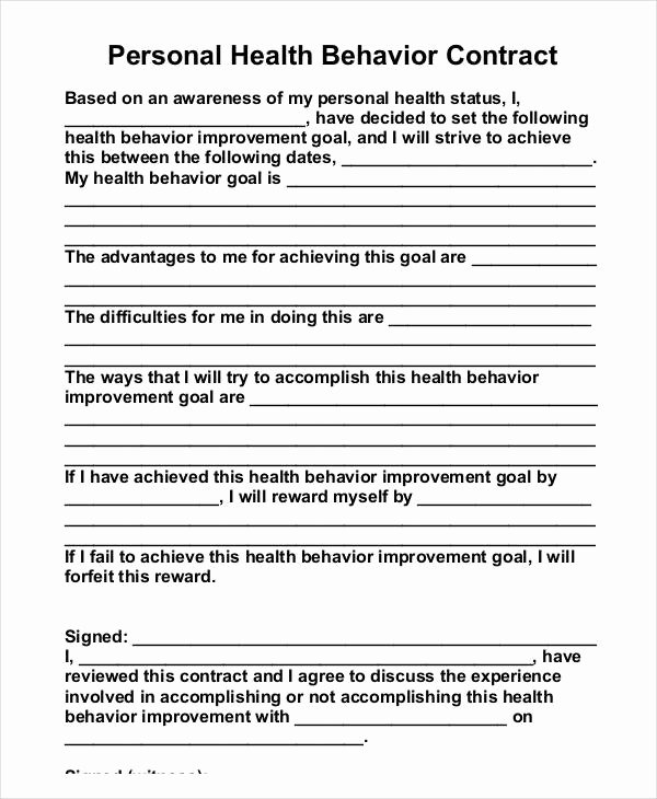 Behavior Contract Template Mental Health Best Of 12 Sample Behavior Contract Templates Word Pages Docs