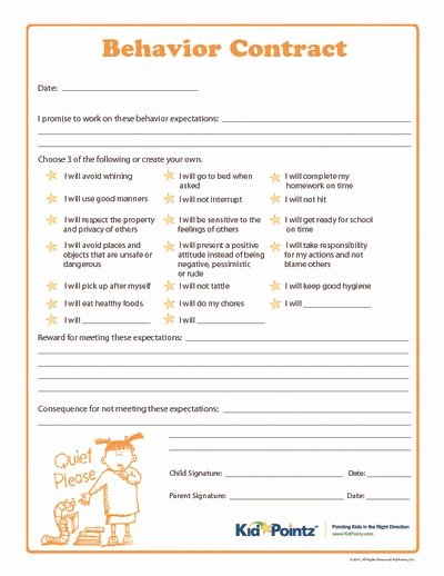 Behavior Contract Template Mental Health Elegant Behaviour Contract for Kids From An Amazingly Helpful