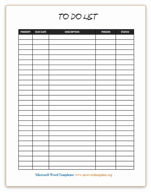 Best to Do List Template Awesome to Do List Word