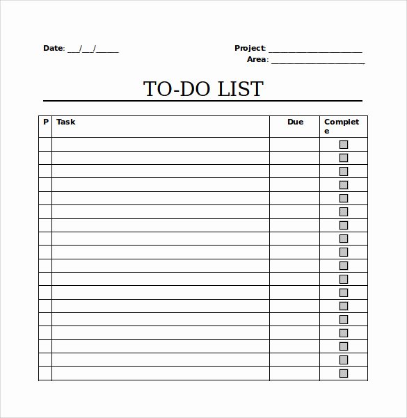Best to Do List Template Fresh Sample to Do Checklist 9 Documents In Pdf Word