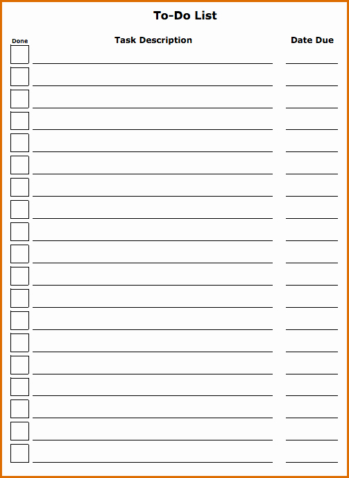Best to Do List Template Inspirational 5 todo List Template