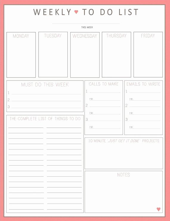 Best to Do List Template Unique Best to Do List Ever Weekly to Do List 1sheet Printable