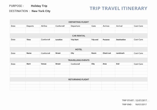 Best Travel Itinerary Template Inspirational 32 Travel Itinerary Templates Doc Pdf