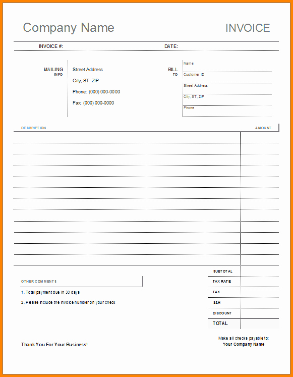 Billing Invoice Template Free Inspirational 5 Free Printable Billing Invoice forms