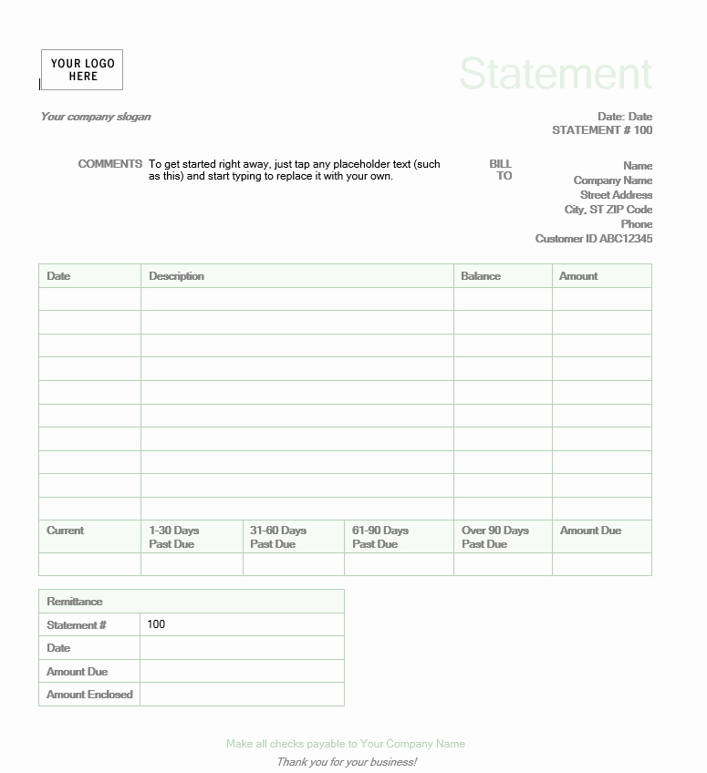 Billing Invoice Template Word Awesome Billing Statement Template