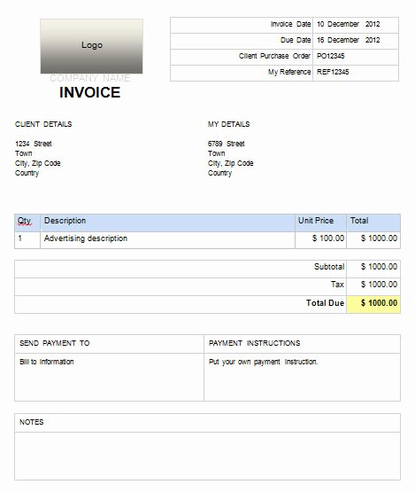 Billing Invoice Template Word Awesome Simple Invoice Template for Microsoft Word