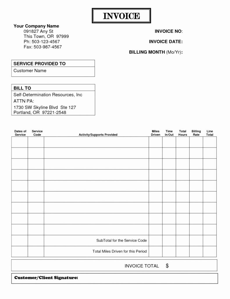 Billing Invoice Template Word Fresh 39 Best Templates Of Service Billing Invoice Examples
