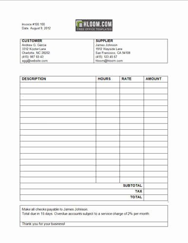 Billing Invoice Template Word Lovely 25 Free Service Invoice Templates [billing In Word and Excel]