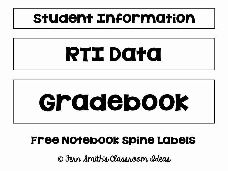 Binder Spine Label Template Best Of Tuesday Teacher Tips Documentation Fern Smith S