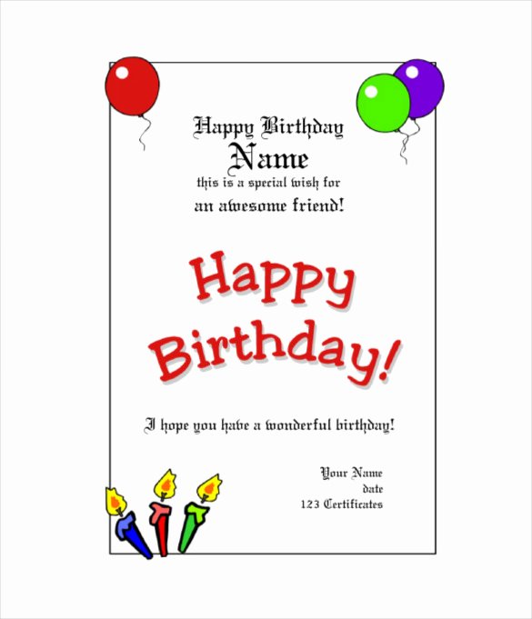 Birthday Gift Certificate Template Free Awesome Birthday Gift Certificate Templates 16 Free Word Pdf
