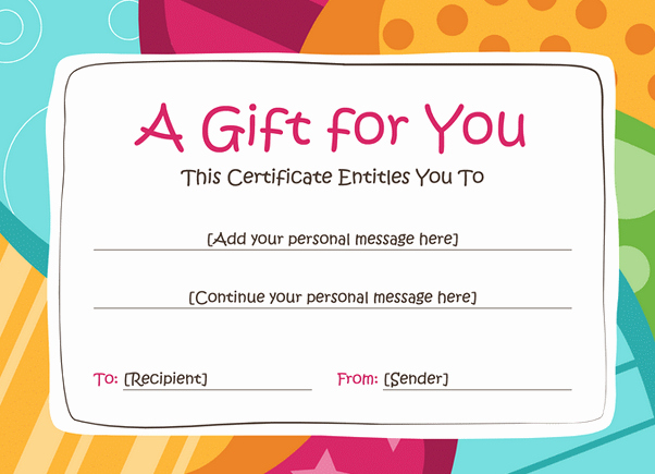 Birthday Gift Certificate Template Free Awesome Birthday Gift Voucher Template – Gift Templates