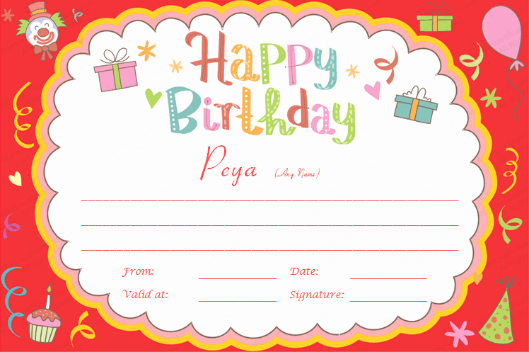 Birthday Gift Certificate Template Free Elegant Gift Certificate Templates