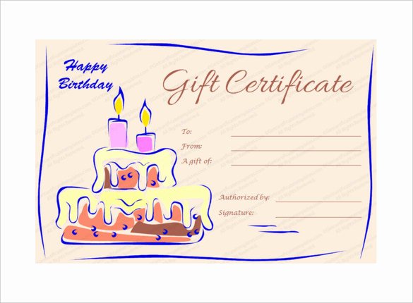 Birthday Gift Certificate Template Free Inspirational Birthday Gift Certificate Templates 16 Free Word Pdf