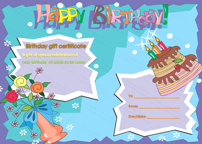 Birthday Gift Certificate Template Free Lovely Birthday Gift Certificate Templates Certificate Templates