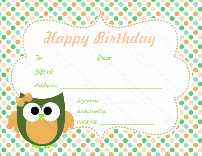 Birthday Gift Certificate Template Free New Circle Birthday Gift Certificate Template Gift Certificates