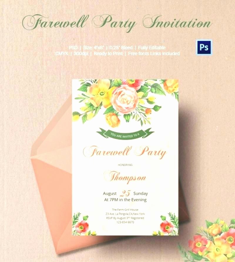 Birthday Invitation Email Template Inspirational Farewell Invitation Template Free Best Cards for Party