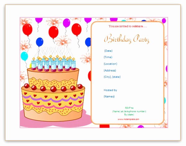 Birthday Invitation Email Template Inspirational Microsoft Word Templates Birthday Invitation Templates