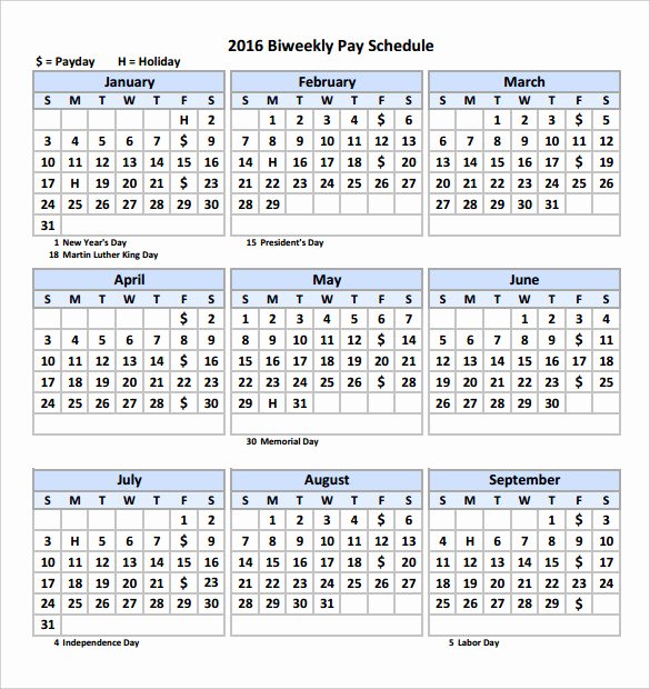 Biweekly Payroll Calendar Template 2017 Lovely 2016 Bi Weekly Payroll Calendar Samples