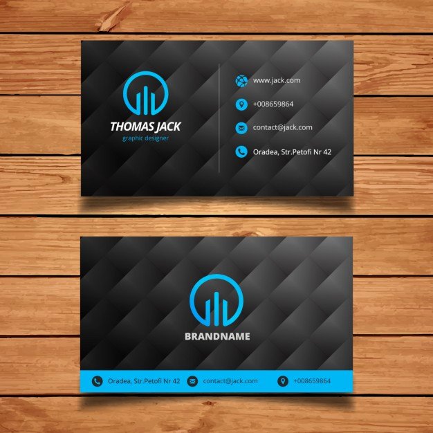 black and blue modern business card template