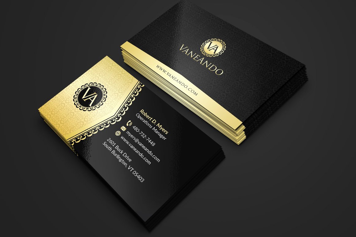 Black Business Card Template Fresh Gold and Black Business Card Business Card Templates On