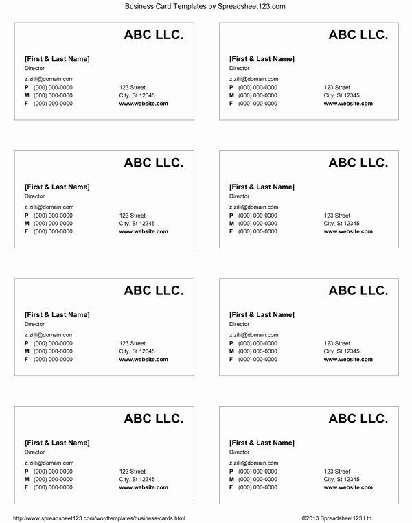 Blank Business Card Template Word Luxury Business Card Templates for Word