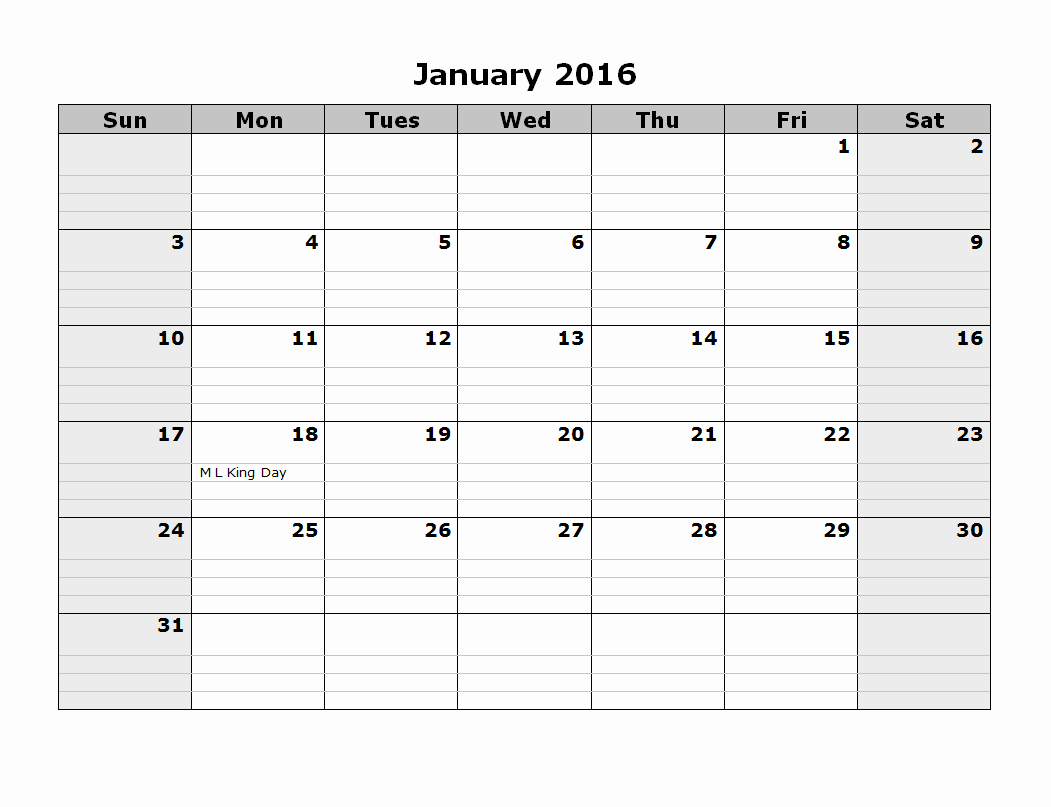 Blank Calendar Template 2016 Beautiful 2016 Monthly Calendar Template 08 Free Printable Templates