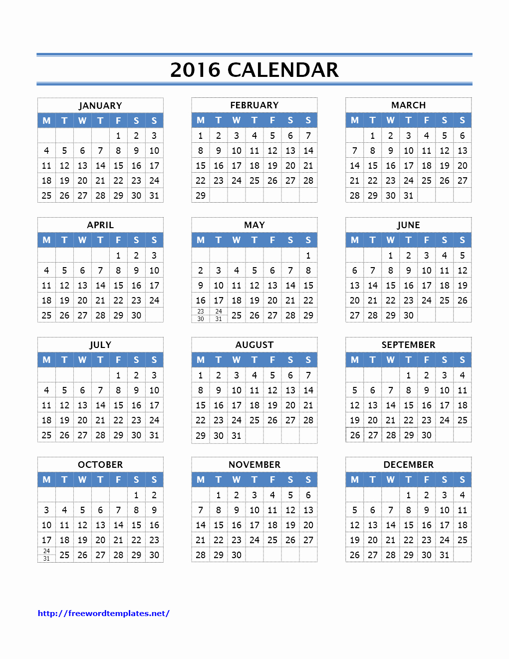 Blank Calendar Template 2016 Best Of 2016 Calendar Templates