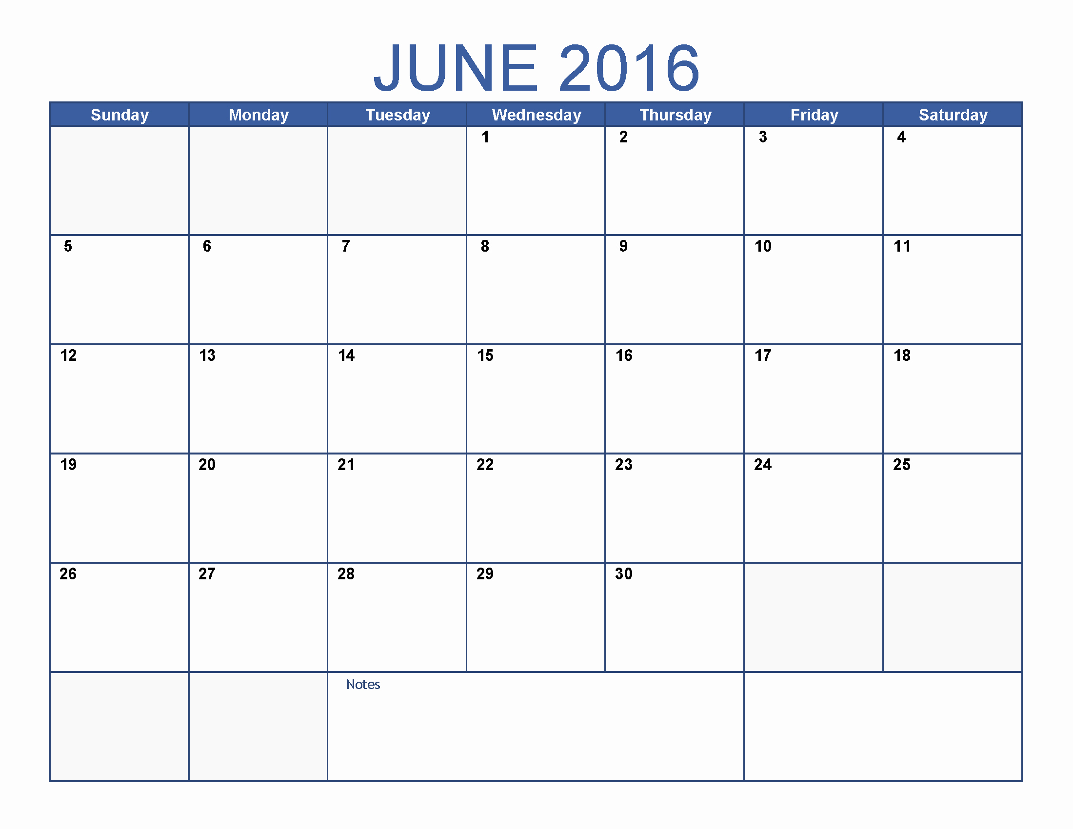 Blank Calendar Template 2016 Fresh June 2016 Printable Calendar Blank Templates