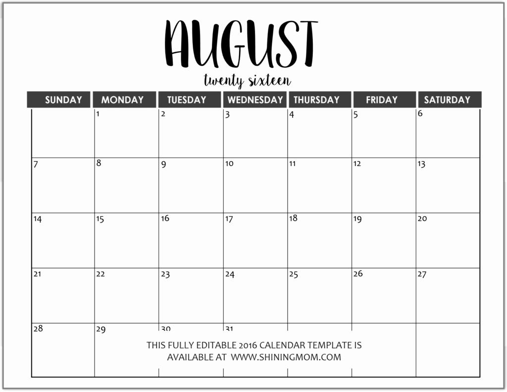 Blank Calendar Template 2016 Lovely Just In Fully Editable 2016 Calendar Templates In Ms Word