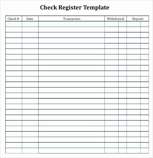 Blank Check Register Template Awesome Free Printable Checkbook Balance Sheet Register Sheets 5