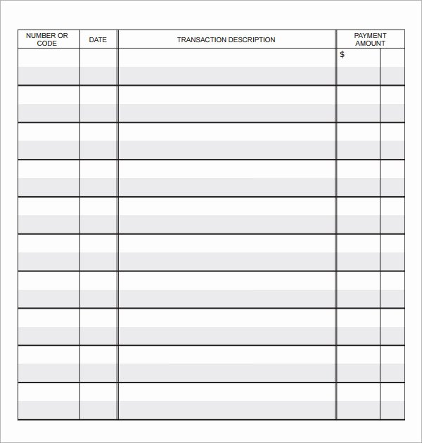 Blank Check Register Template Elegant 10 Sample Check Register Templates to Download
