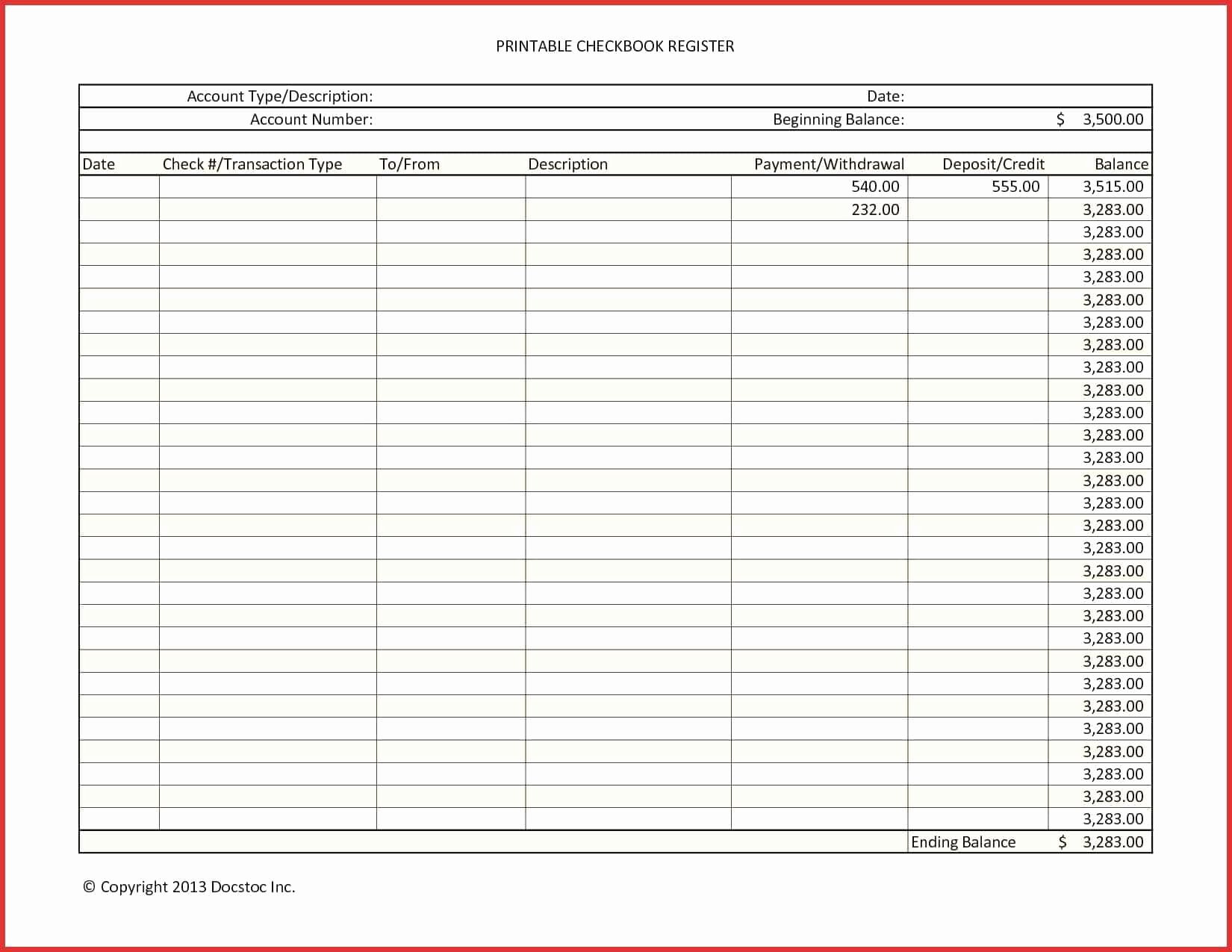 Blank Check Register Template Inspirational Checkbook Register Spreadsheet Excel Payment Spreadshee