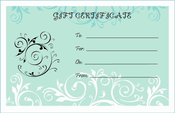 Blank Gift Card Template Awesome Blank Gift Certificate Template
