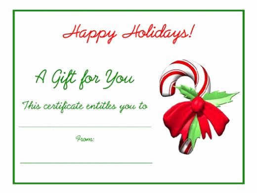 Blank Gift Card Template Best Of Free Holiday Gift Certificates Templates to Print
