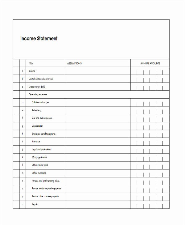 Blank Income Statement Template Elegant 50 Examples Of In E Statement