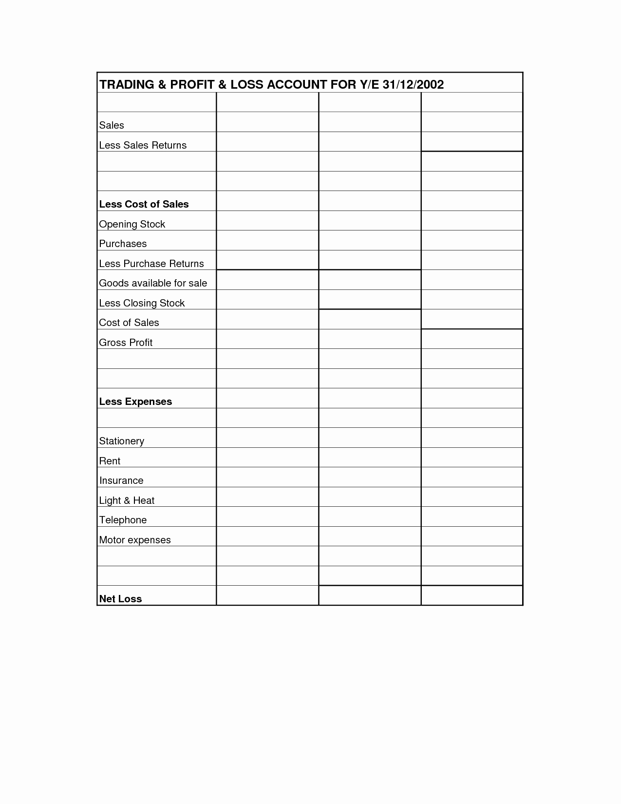 Blank Income Statement Template New 12 Best Of Profit Loss Statement Worksheet