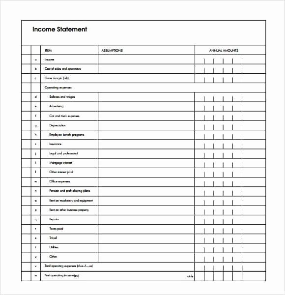 Blank Income Statement Template Unique 7 Free In E Statement Templates Excel Pdf formats