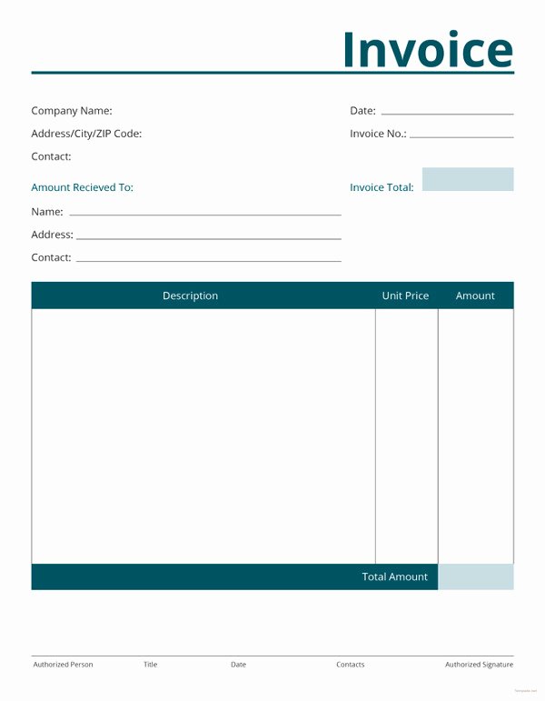 Blank Invoice Template Free Awesome 28 Blank Invoice Templates