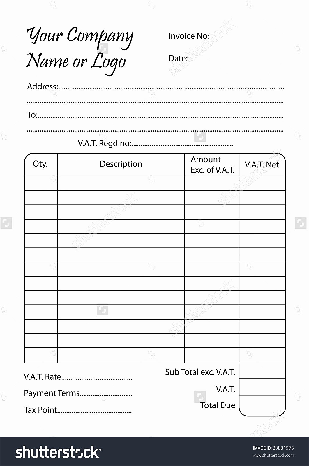 Blank Invoice Template Free Awesome Bill Receipt Mughals