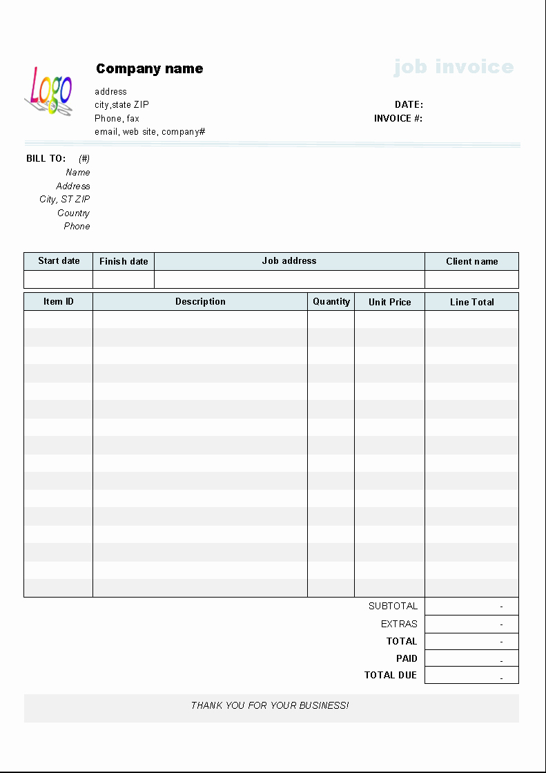 Blank Invoice Template Free Awesome Editable Blank Invoice Invoice Template