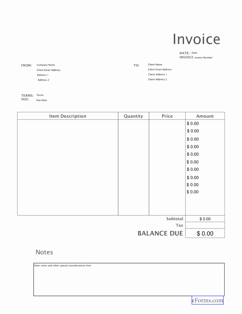 Blank Invoice Template Free Awesome Free Blank Invoice Templates Pdf