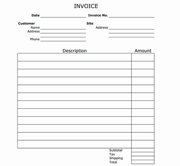 Blank Invoice Template Free Best Of Blank Invoice form Free