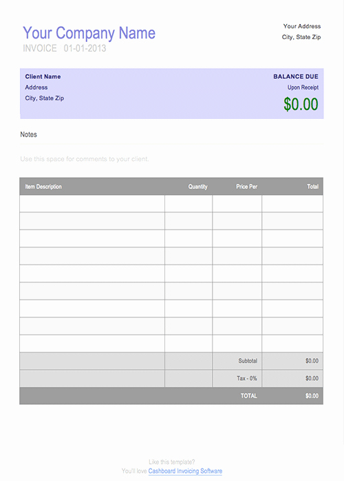 Blank Invoice Template Free Fresh Free Blank Invoice Template for Microsoft Word