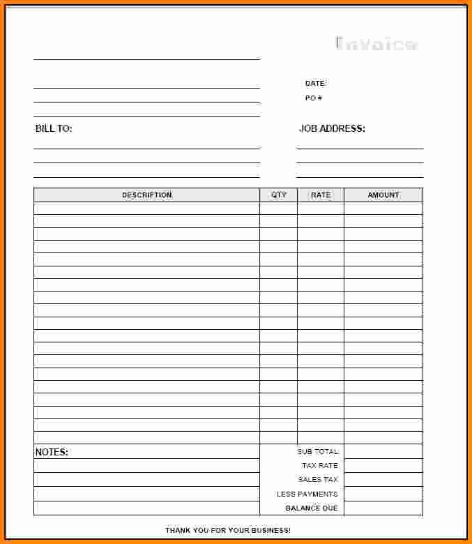 Blank Invoice Template Free Inspirational Blank Invoice Template Free Pdf Denryokufo