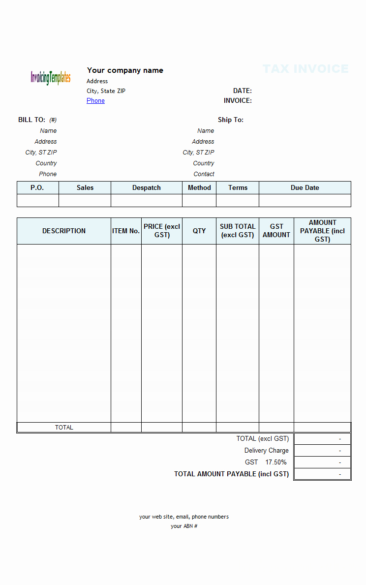 Blank Invoice Template Free Inspirational Blank Invoices to Print Mughals