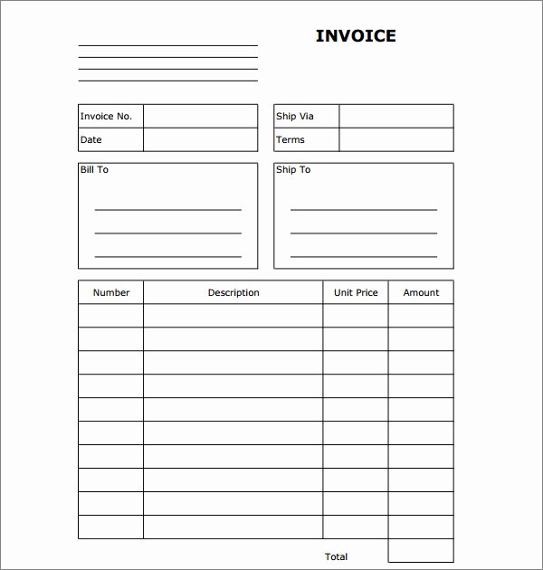 Blank Invoice Template Free Lovely Blank Invoice Templates