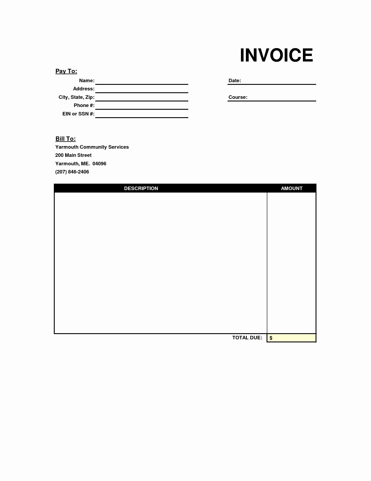 Blank Invoice Template Free New Free Fillable Invoice Template Invoice Template Ideas